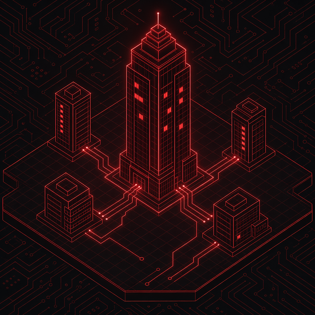 Isometric illustration of Rudolph Technology regional office network