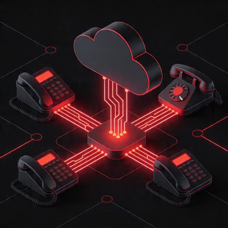 Cloud-based business phone system with VoIP endpoints and unified communications